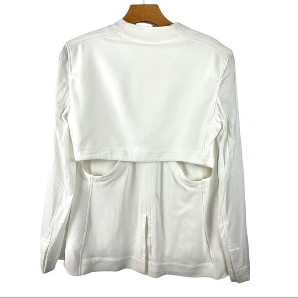 𝅺HELMUT Lang White Cut Out Back Blazer Size 4 - Picture 7 of 10